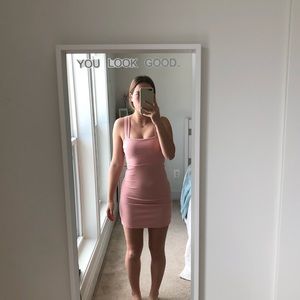 like new light pink urban outfitters textured bodycon dress